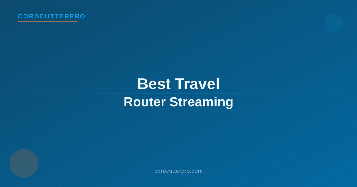 Compact travel router next to a streaming device and hotel TV