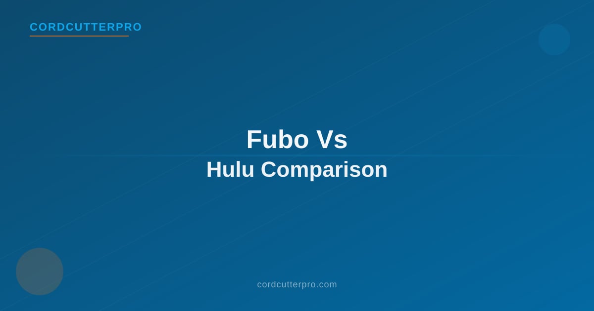 Fubo TV and Hulu Live TV logos side by side on a sports-themed background