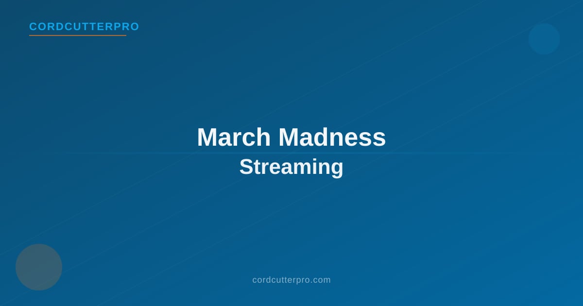 March Madness NCAA tournament basketball game streaming on a TV with cord-cutting setup