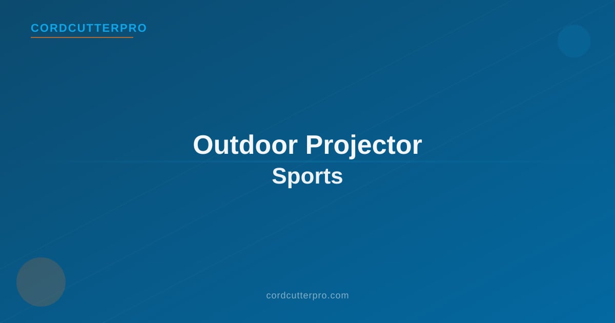 Large outdoor projector screen showing a football game in a backyard at night