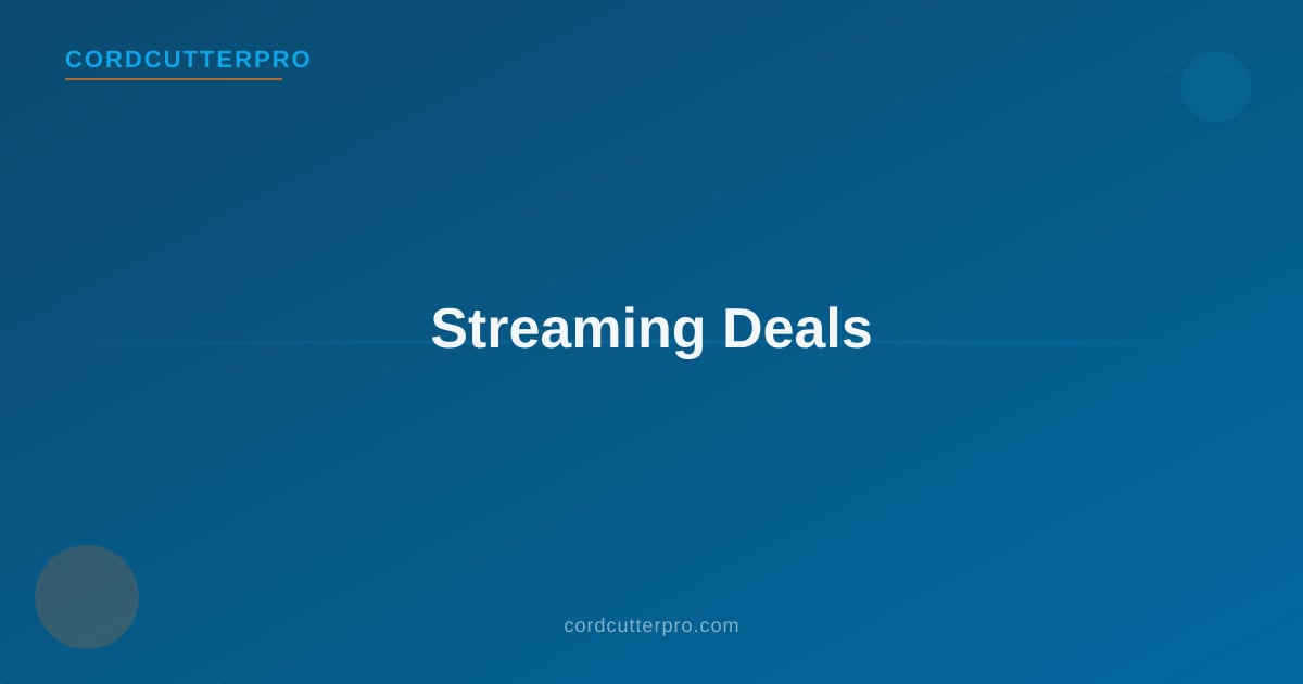 Collage of streaming service logos on a dark background with "April 2026 Deals" text overlay