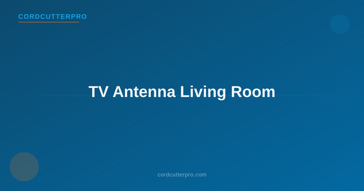 Modern living room with a flat-panel TV and a small indoor HDTV antenna sitting beside it